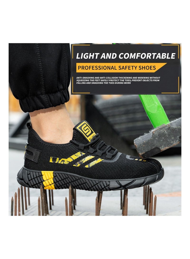 SLIMTA Safety Shoes for Men Women Non-Slip Steel Toe Cap Trainers with Mesh Breathable Lightweight Comfortable Puncture Proof Industrial Work Shoes - Image 4